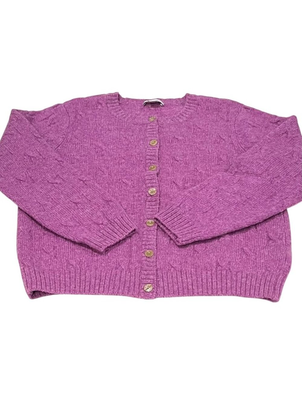 The Tog Shop Wool Cardigan Sweater PL Mauve Minimalist Old Money Preppy Cottage